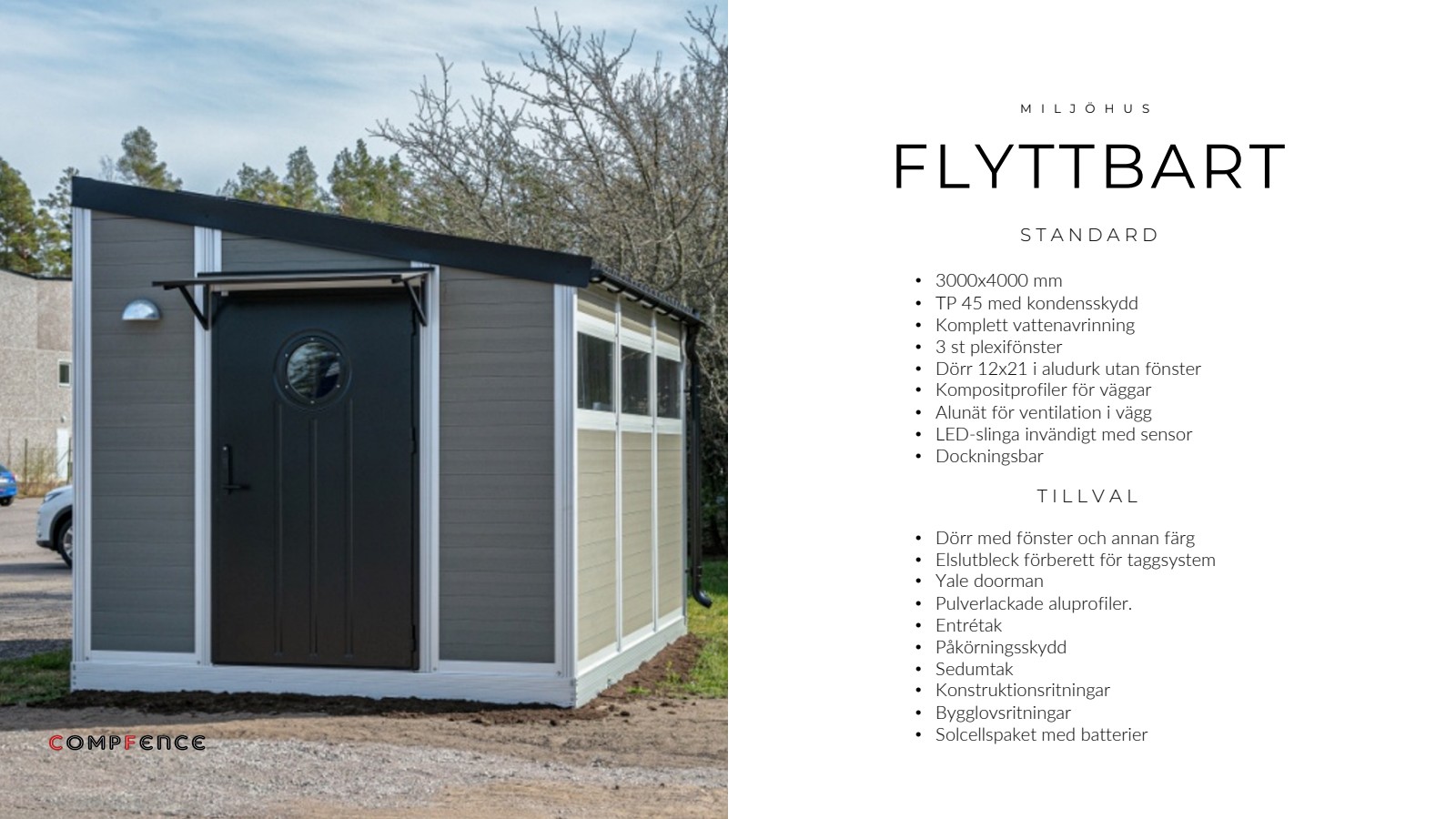 Flytbart Standard - Miljöhus och källsorteringshus i kompositmaterial